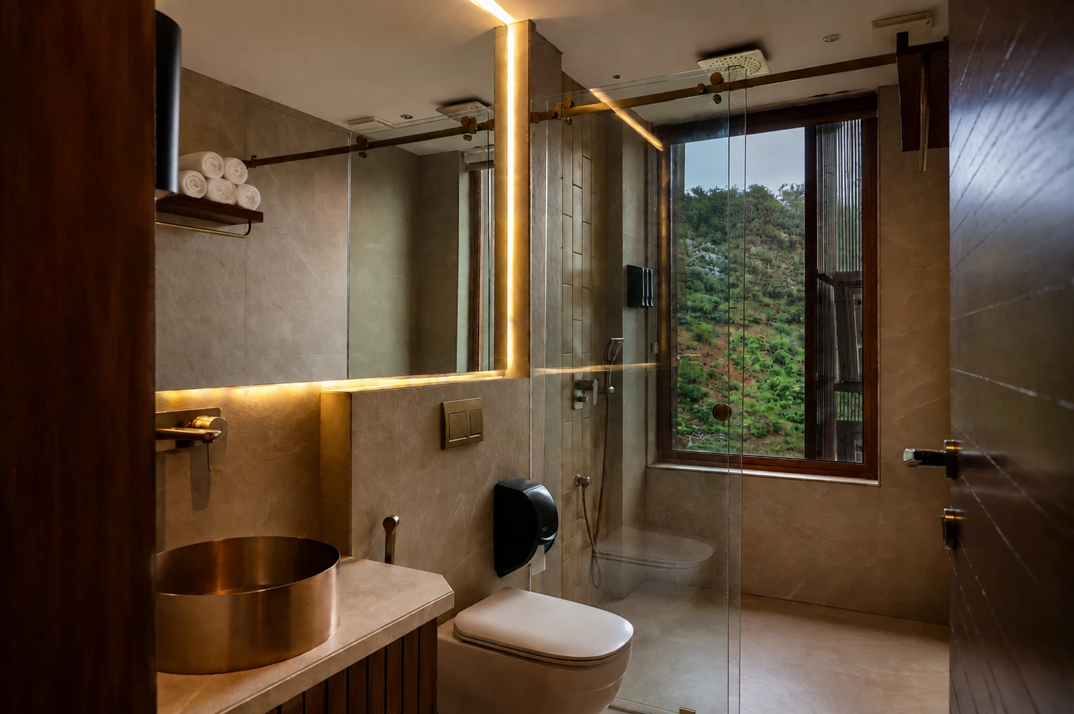 Waterfall villa pool