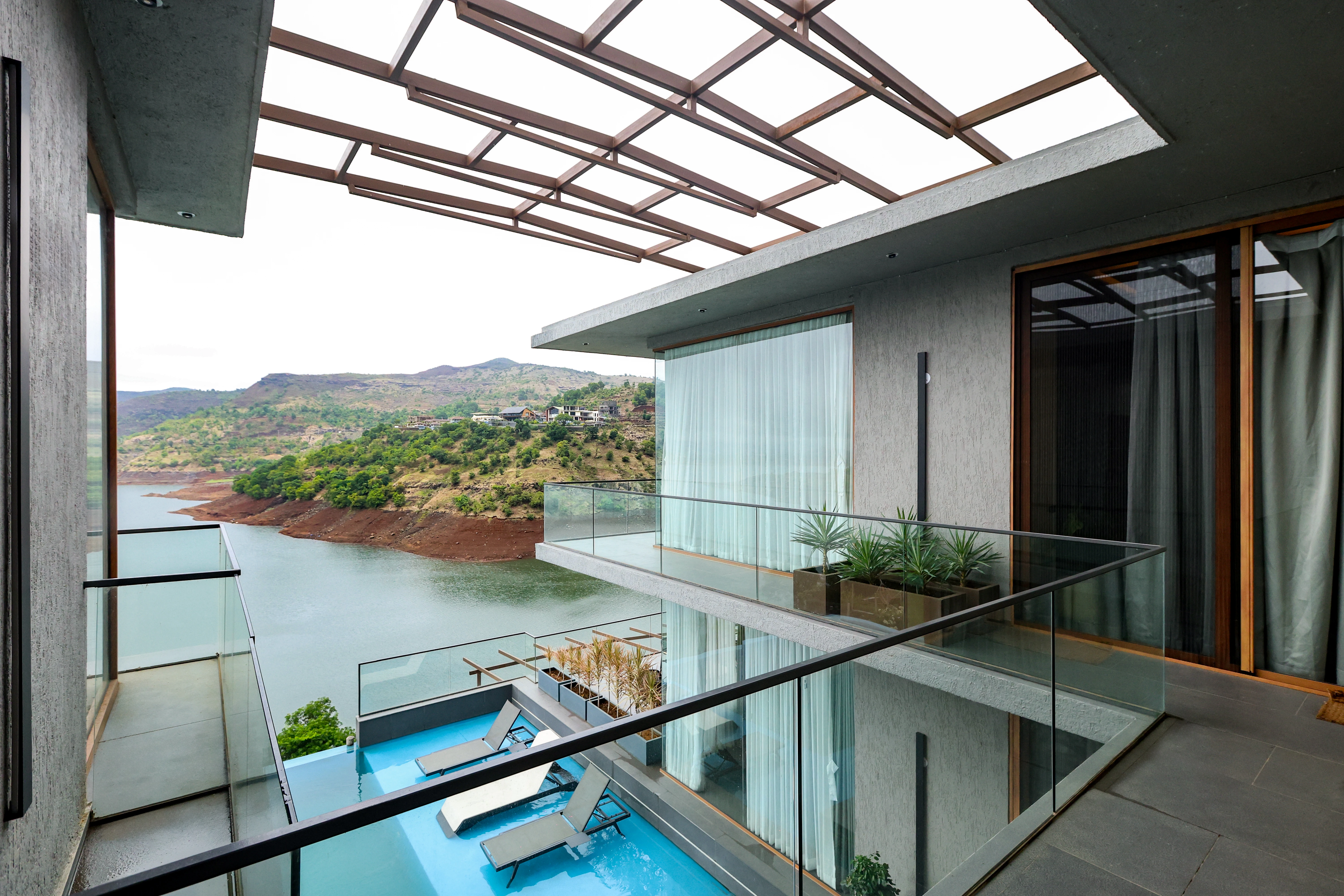 Waterfall villa pool